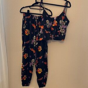 Savage X Fenty Floral Pajama Set - Black and Multicolor